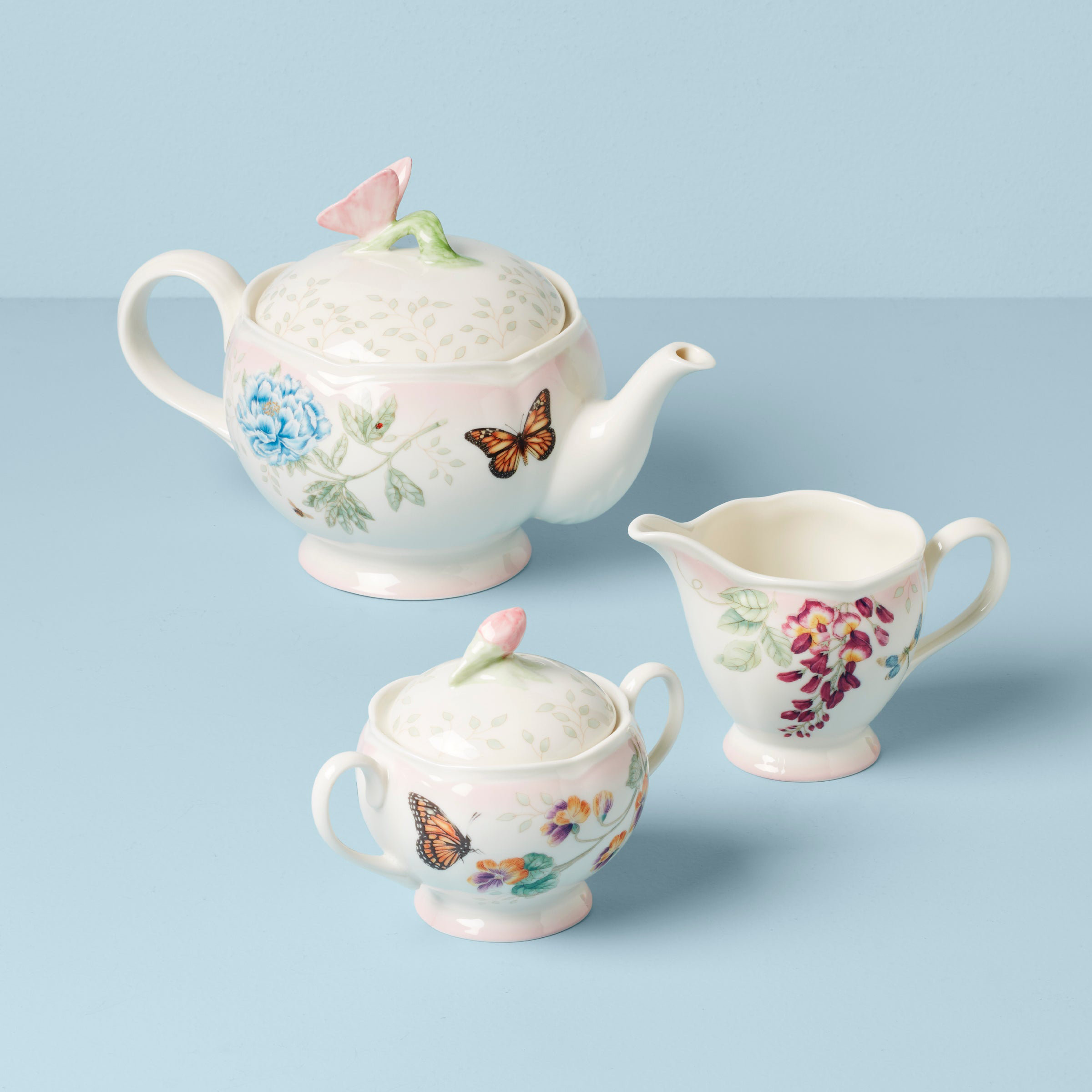 PARAGON MEADOW VALE ティーセット 13点 Lenox Butterfly Meadow Pink Ombre 5-Piece Tea Set & Reviews | Wayfair